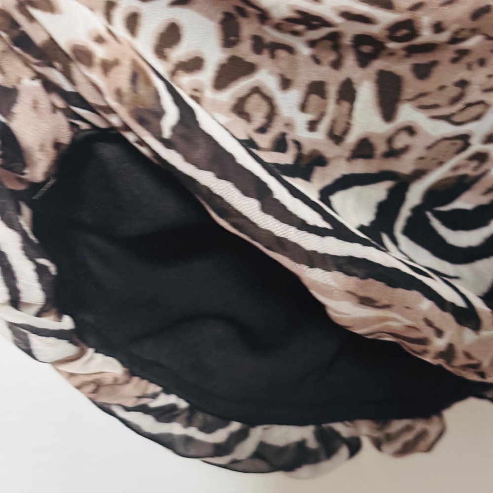 Guess Animal Print Sleeveless Midi Dress in Beige, Black & White Size S - Picture 6 of 7